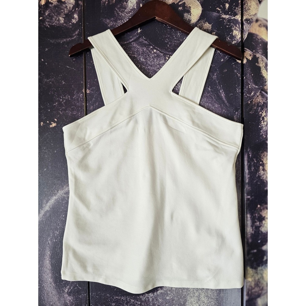 Karen Millen Womens Cream Criss Cross Halter Neck Tank Top Size US 12